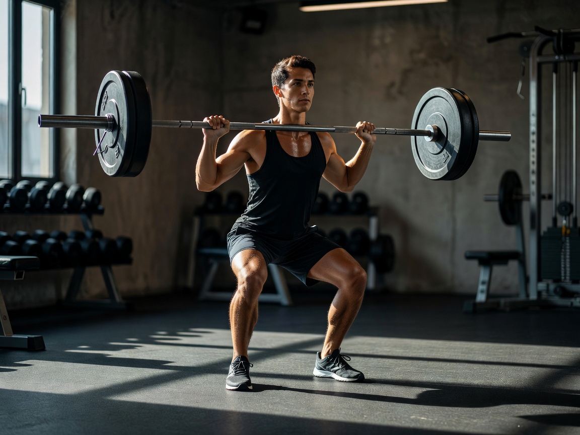Person performing strength exercises with stable posture